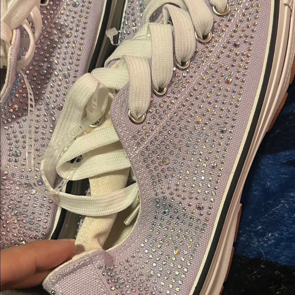TOP Moda Light Purple Rhinestone Sneakers - Picture 6 of 6
